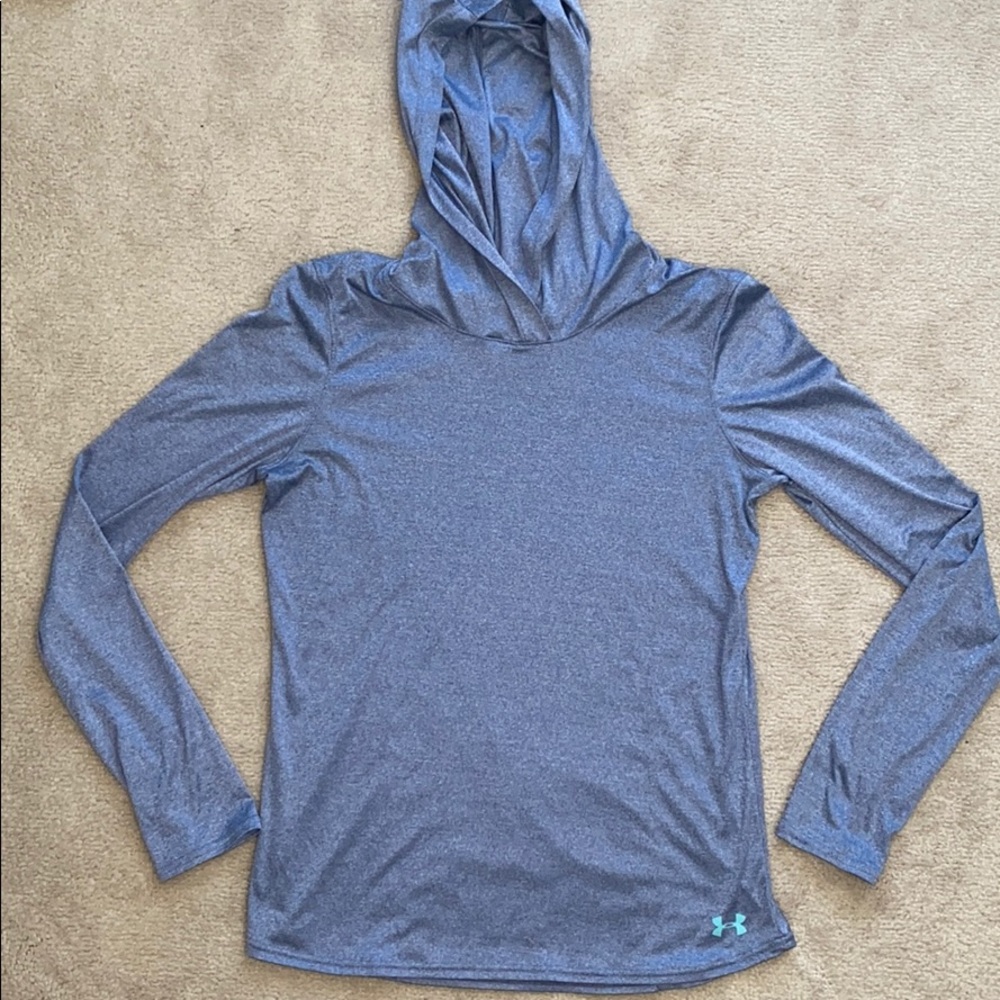 Under armour semi fitted hooded workout shirt